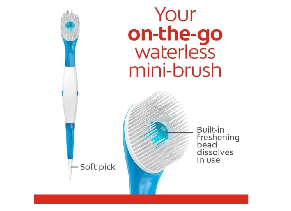 Built-in peppermint bead visible on Colgate Wisp Mini Toothbrush