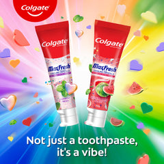 Morning brushing routine with Colgate MaxFresh Rainbow Toothpaste