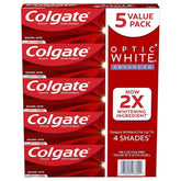 Colgate Optic White Advanced Teeth Whitening Toothpaste Sparkling White 21 oz package