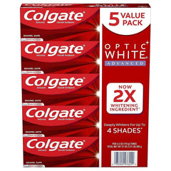 Colgate Optic White Advanced Teeth Whitening Toothpaste Sparkling White 21 oz package