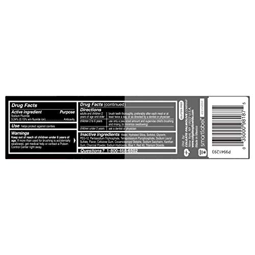 Texture close-up of charcoal-infused toothpaste with micro-polishing action
