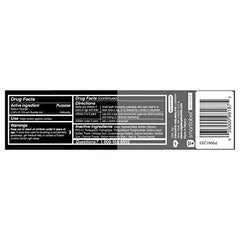 Texture close-up of charcoal-infused toothpaste with micro-polishing action