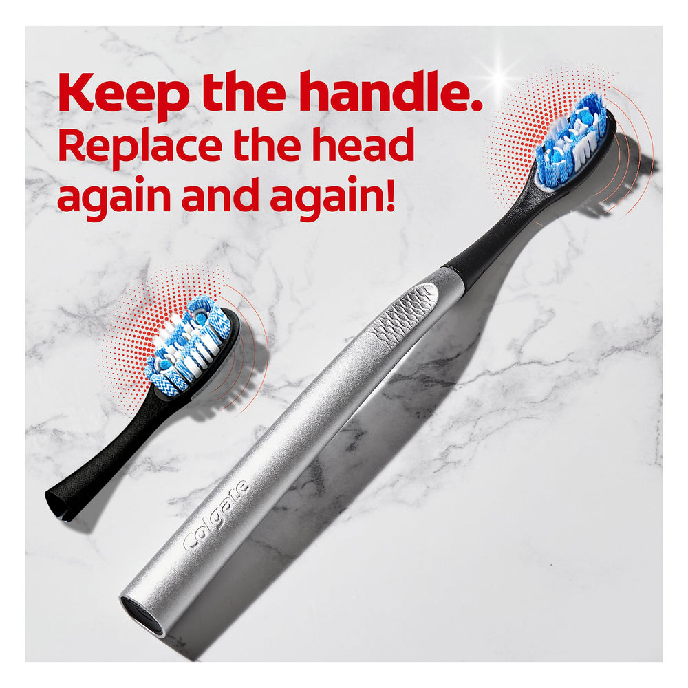 Durable metal handle compatible with Colgate replacement heads