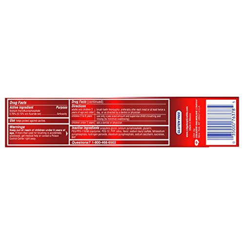 Close-up of Colgate Optic White Sparkling Mint toothpaste tube
