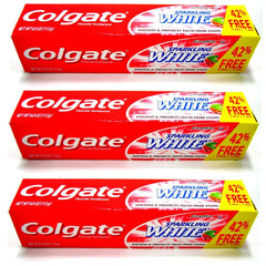 Colgate Sparkling White Cinnamint Gel Toothpaste - Pack of 3, 4 oz each