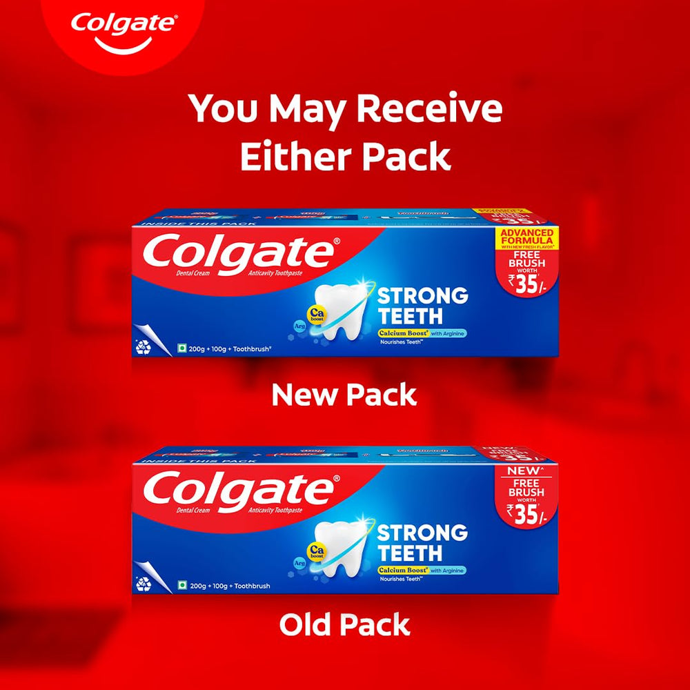 Back/side packaging of Colgate Strong Teeth Saver Pack