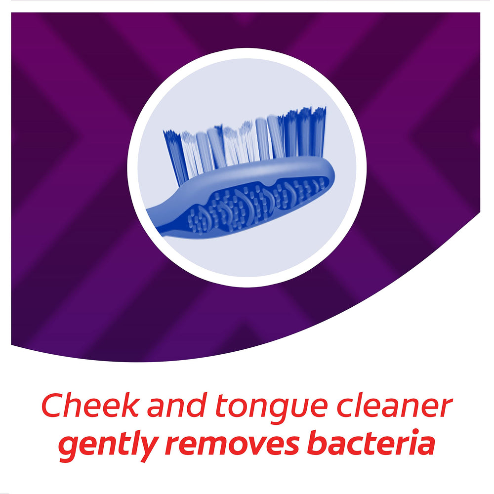 Built-in tongue cleaner on Colgate Zig Zag toothbrush