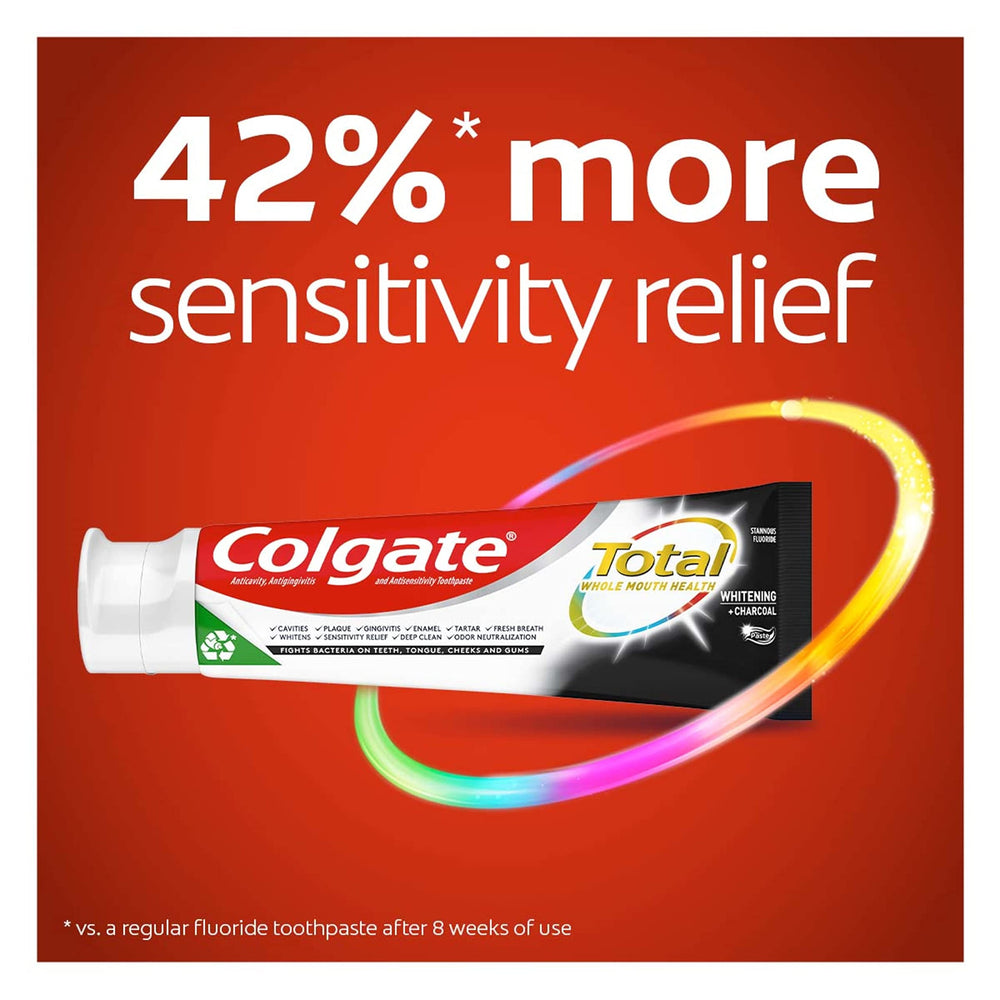 Close-up of Colgate toothpaste tube showing 4.8 oz size