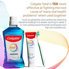 Smiling person with bright teeth and Colgate branding