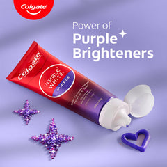 Purple Brighteners color-correct yellow tones in toothpaste