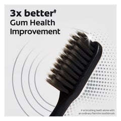 Reusable design highlighting 80% less plastic compared to traditional brushes