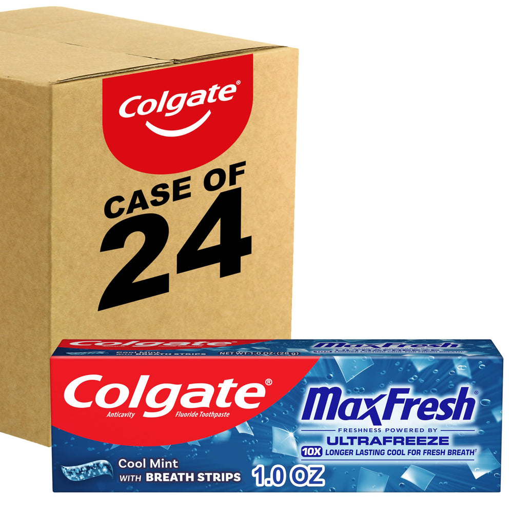 Colgate Max Fresh Travel Size Toothpaste with Breath Strips Cool Mint - Front view