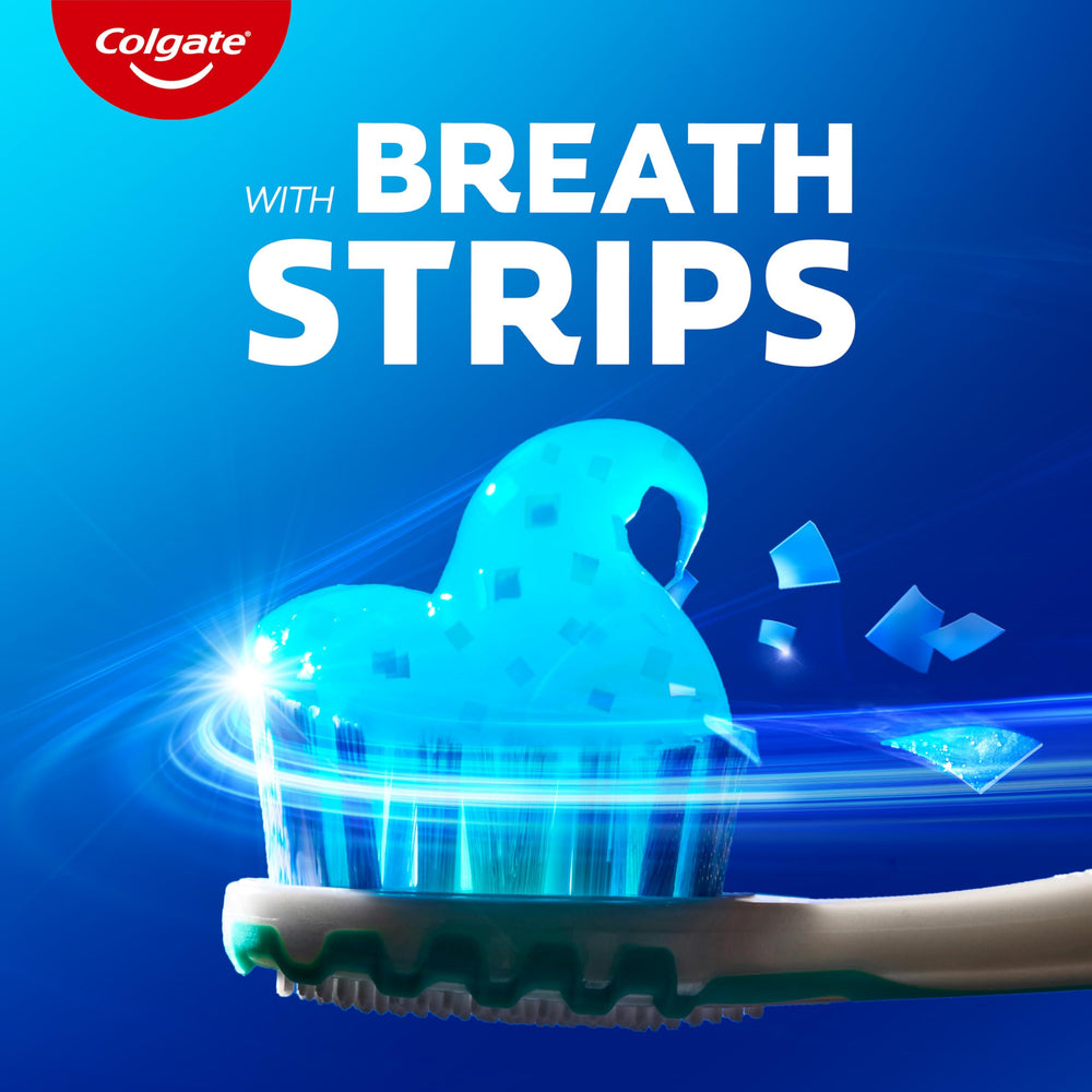 Colgate Max Fresh Travel Size toothpaste tube with breath strips on display