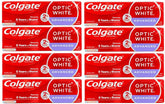 Front view of Colgate Optic White Advanced Toothpaste 12-pack (0.75 oz tubes)