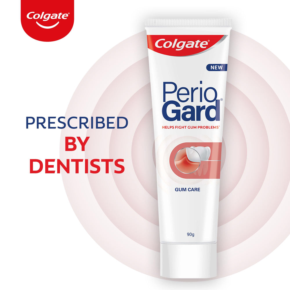 Display of Colgate PerioGard toothpaste on shelf