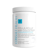 Front label of Colla Holla Verisol collagen with Colostrum, 8.36 oz