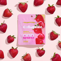 Label showing marine collagen, vitamin C and hyaluronic acid