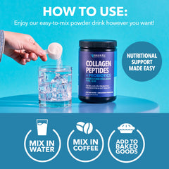 Label indicating a 1-month supply of collagen peptides