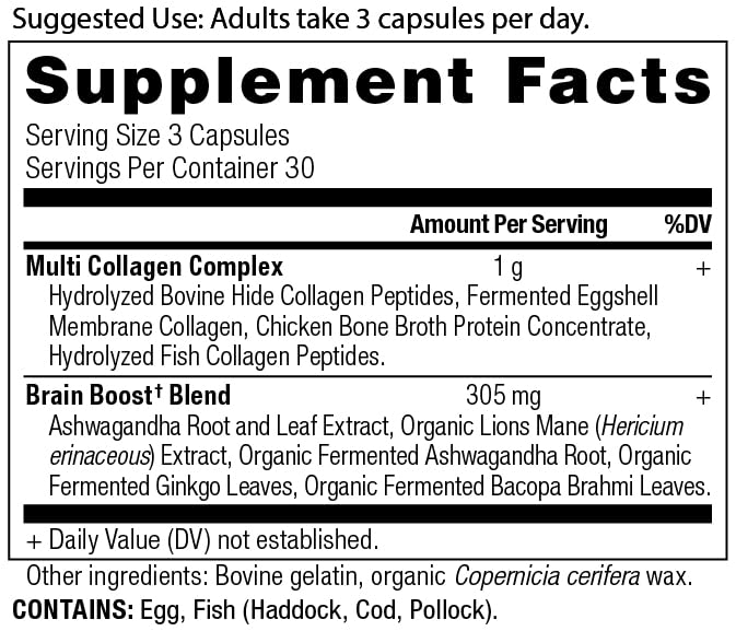Collagen Brain Boost capsules, 90-count