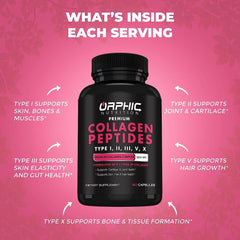 Collagen peptides capsules in a 90-count bottle