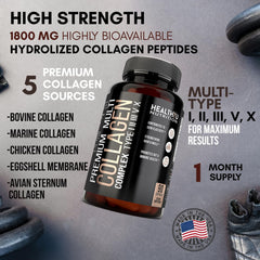 Close-up of hydrolyzed collagen capsules