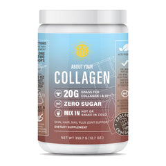 Hero shot of chocolate collagen peptides powder canister
