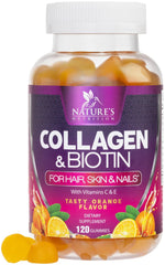 Collagen gummies with biotin, vitamin C and zinc showing Type I & III collagen