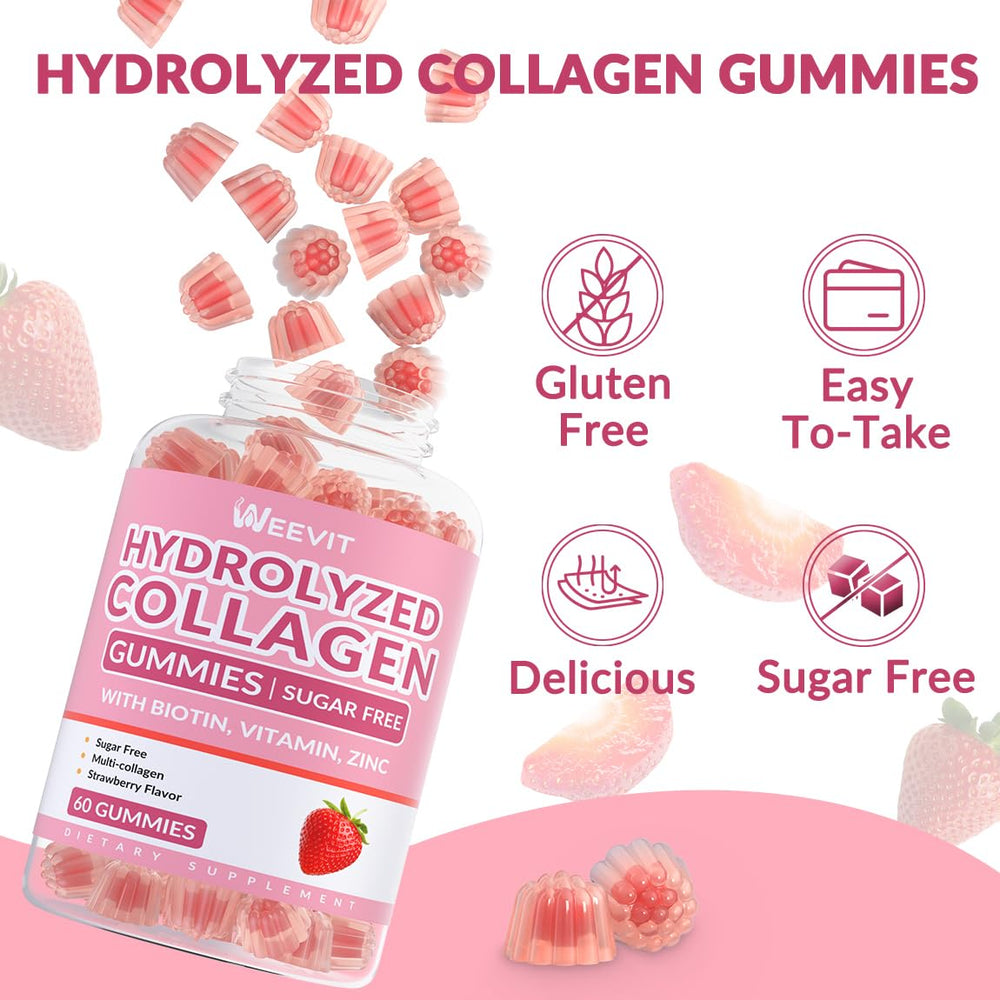 Packaging of collagen gummies with product name