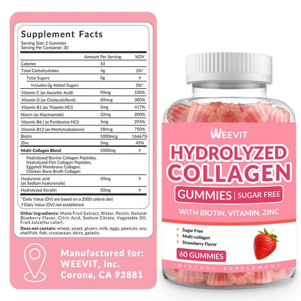 Close-up of strawberry-flavored collagen gummies