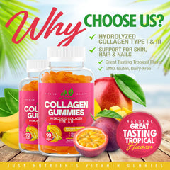 Close-up of tropical-flavored collagen gummies