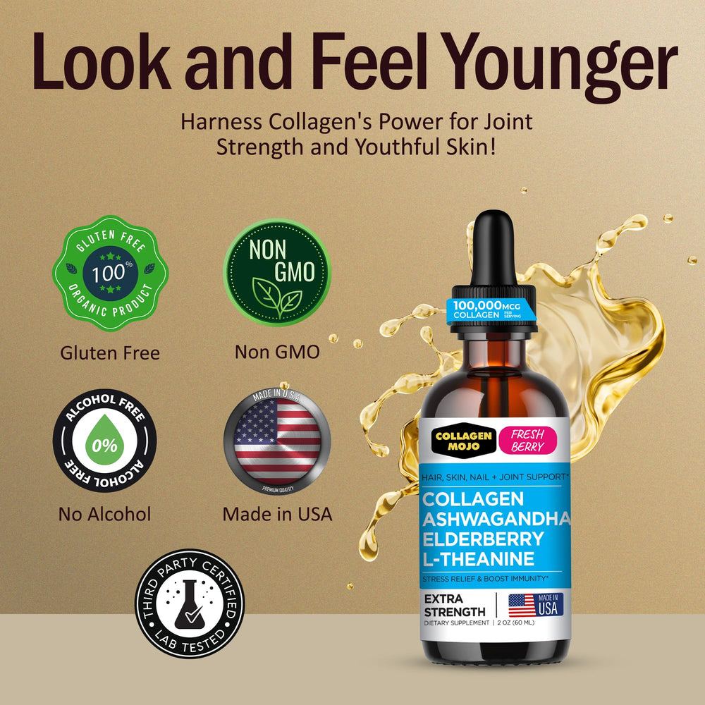 Hair, skin, nails and beauty concept with Collagen Mojo