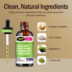 Ingredients list for Collagen Mojo including lion's mane and elderberry