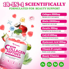 Packshot of Collagen Peptides Gummies 5000mg Strawberry 120-count