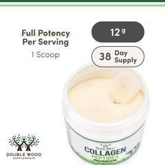 Serving scoop with collagen powder ready to mix