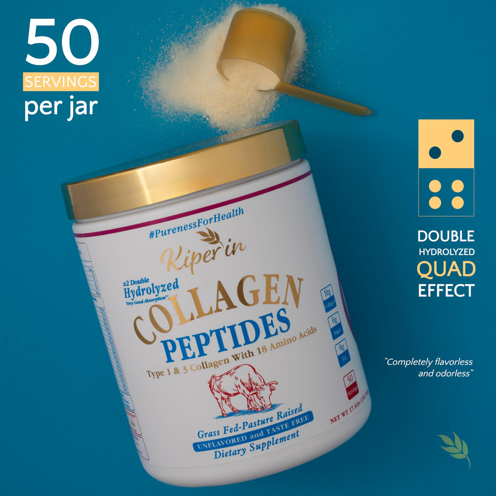 scoop of unflavored collagen powder