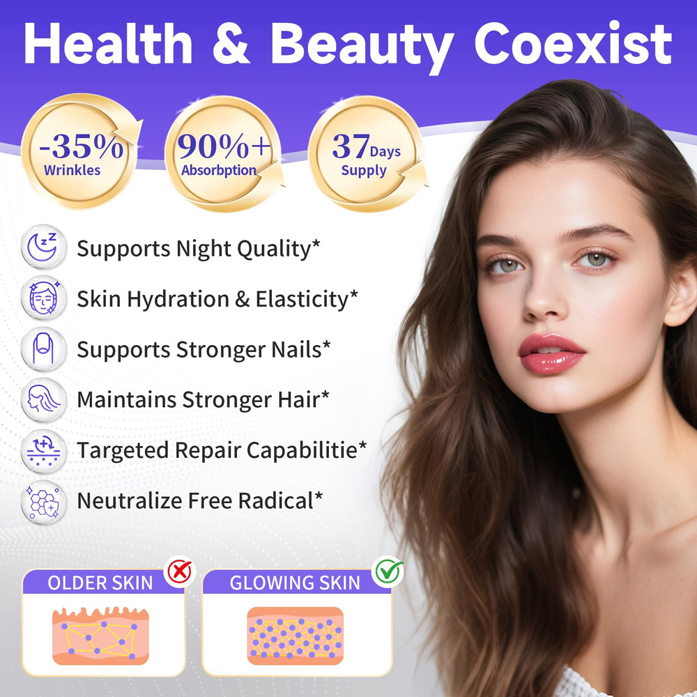 Front view of marine collagen peptides powder Night Repair 450g