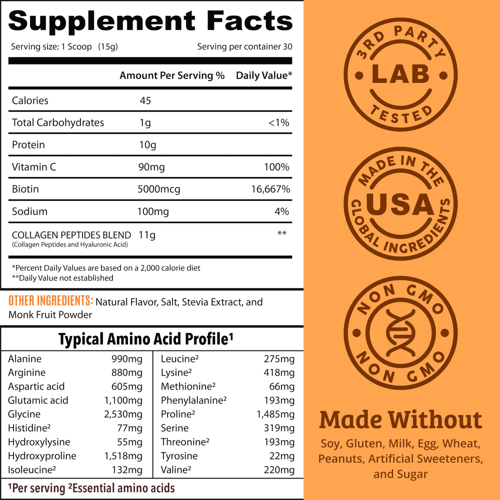 Collagen powder dissolving in water