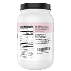 Close-up of collagen powder jar label