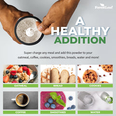 Collagen powder being added to a smoothie