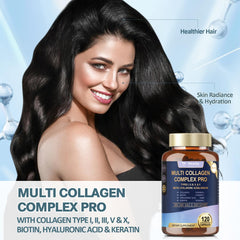 Label highlighting Multi Collagen Complex 1500 mg per serving