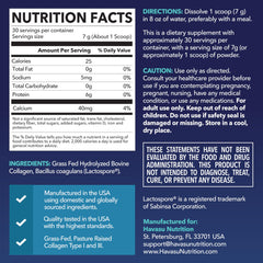 Unflavored collagen powder being poured into a glass
