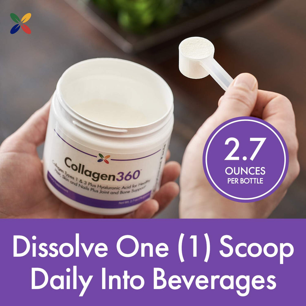 Daily beauty supplement bottle on a clean background