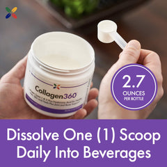 Daily beauty supplement bottle on a clean background