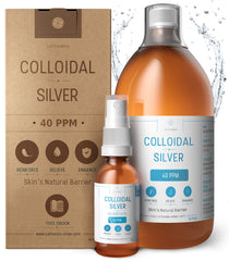 Premium colloidal silver bottle close-up