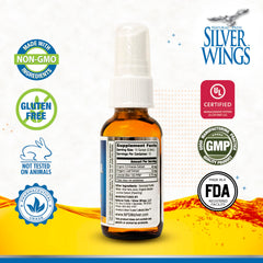 Colloidal silver 150ppm with echinacea and oregano immune support in amber bottle