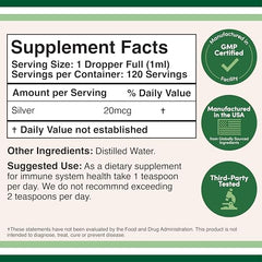 Pack of 2 Colloidal Silver 4 oz bottles by Double Wood Supplements