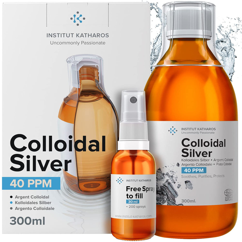 Colloidal silver liquid 10 oz bottle with bioactive hydrosol claim