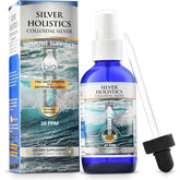 Colloidal silver liquid spray bottle 4 oz in blue glass