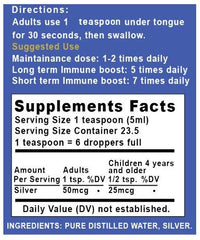 Fine mist spray nozzle on colloidal silver spray bottle