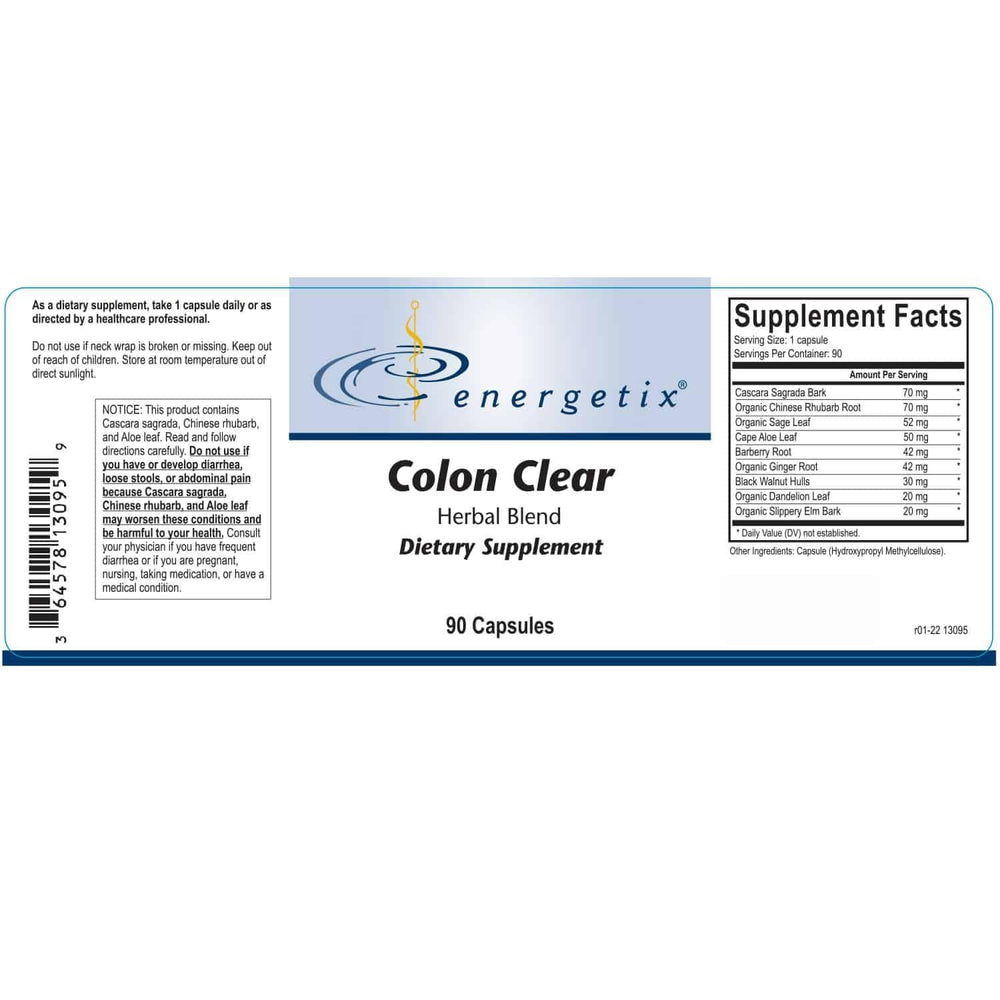Colon Clear herbal supplement capsules with packaging